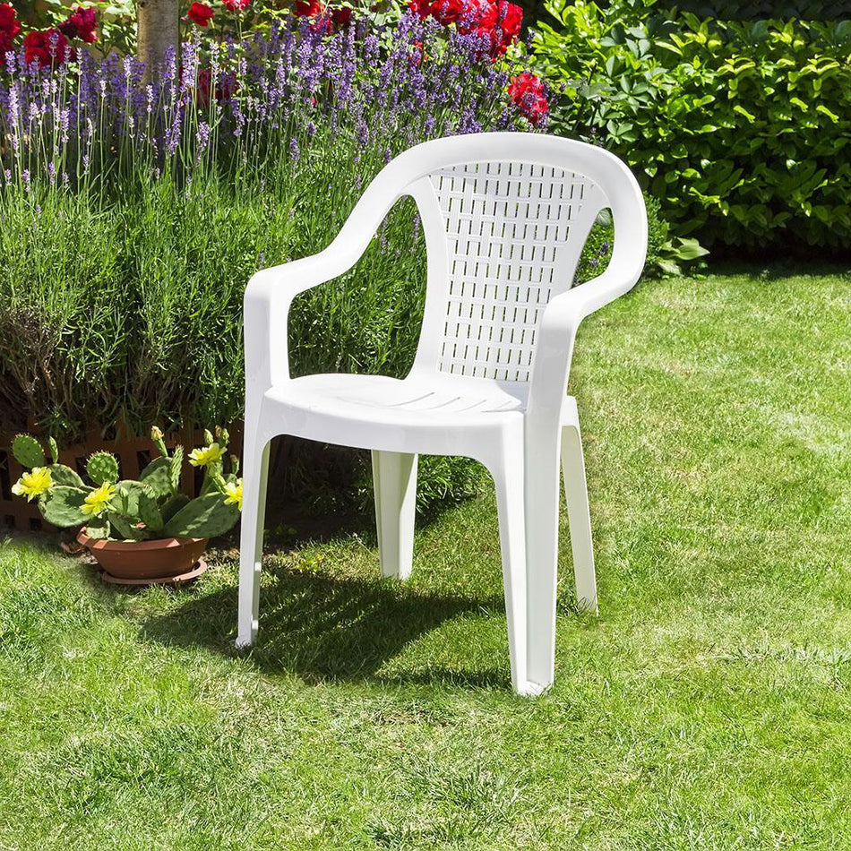 Baštenska stolica plastična Valerija varijant bela