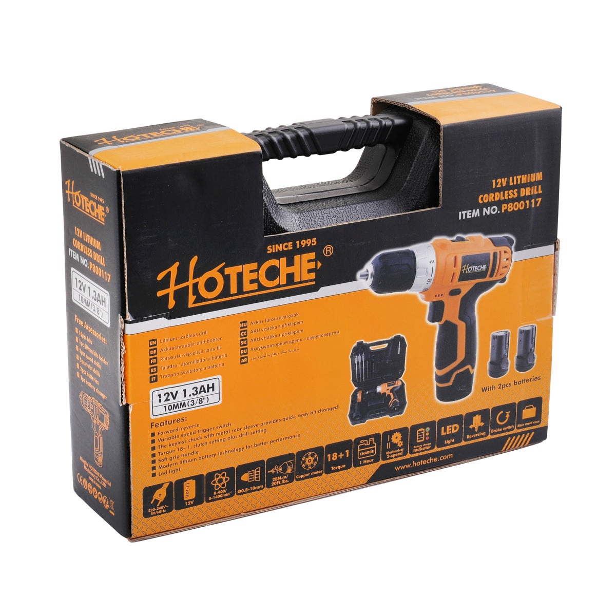 Akumulatorska bušilica - odvrtač u setu sa koferom Hoteche P800117