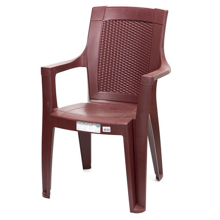 Baštenska stolica plastična Klasik ratan bordo