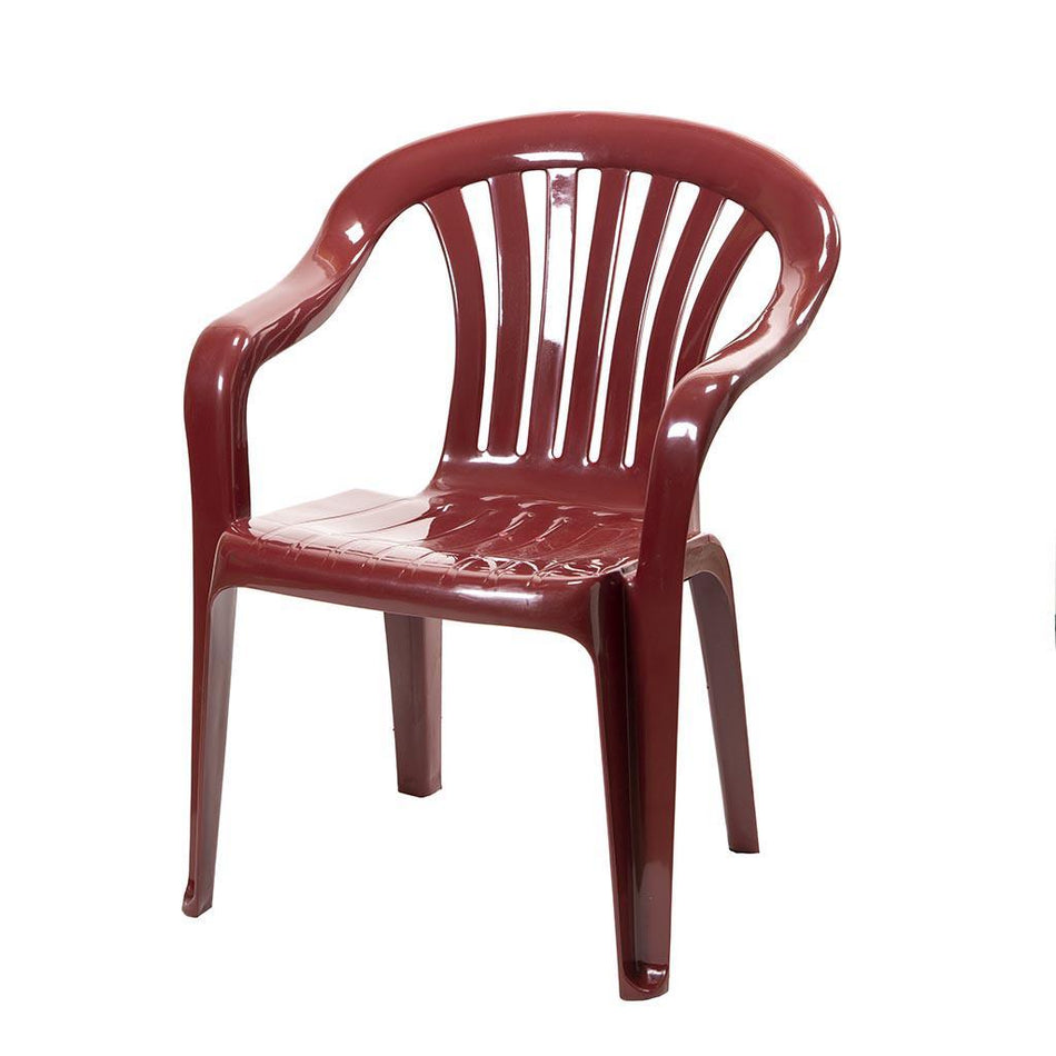 Baštenska stolica plastična jača široka bordo