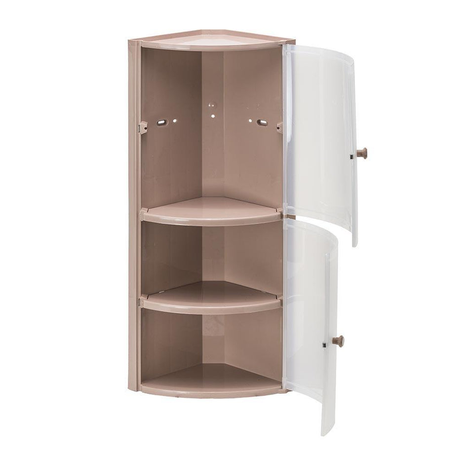 Polica ugaona 62x32cm sa providnim vratancima bež