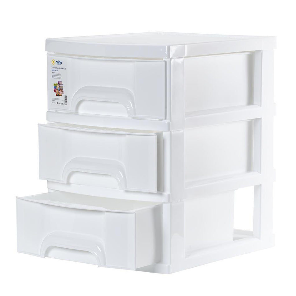 Višenamenska polica 3/1 sa točkićima bela